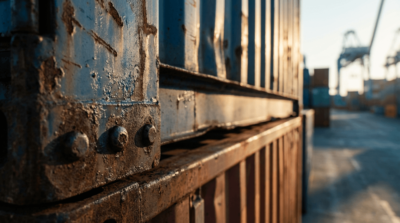 Shipping container at port in Thailand